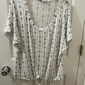 Womens Plus Size Purple Snow Top 2x